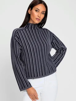 Pull à rayures rayures contrastées affinantes
