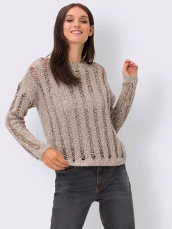 Pull ajouré aspect chiné tendance