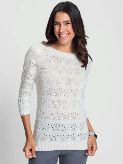 Pull ajouré motif ajouré léger