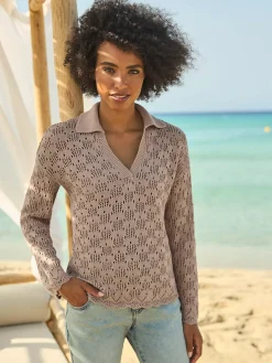Pull ajouré motif ajouré léger