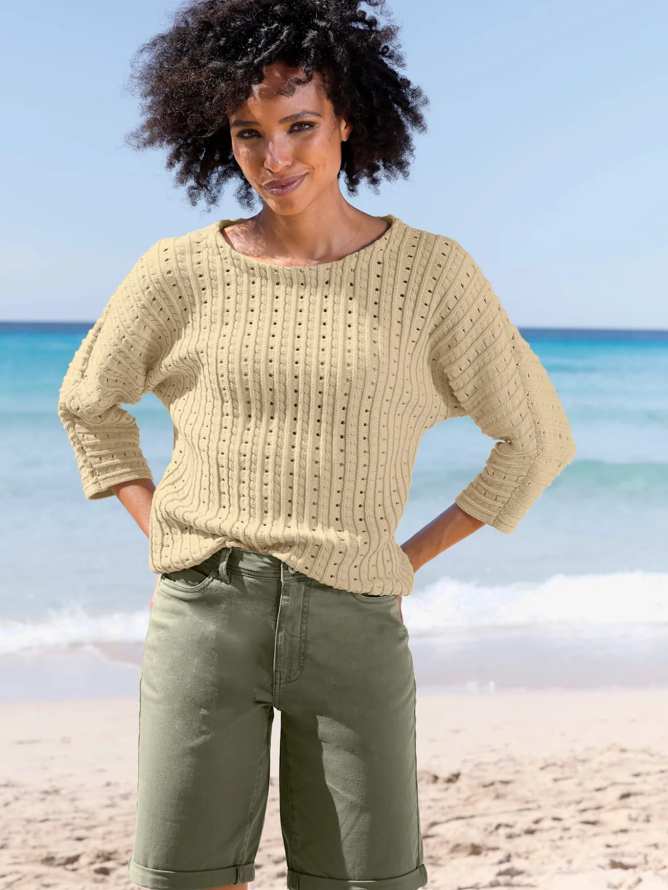 Pull ajouré motif ajouré léger