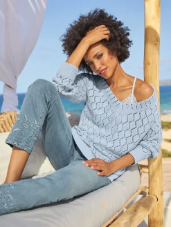 Pull ajouré motif ajouré léger