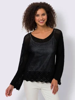 Pull ajouré pur coton