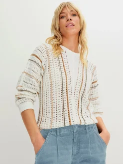 Pull ajouré pur coton