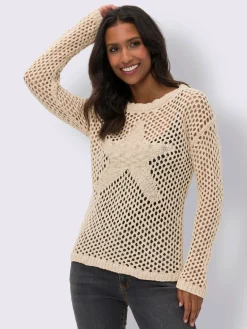 Pull ajouré pur coton