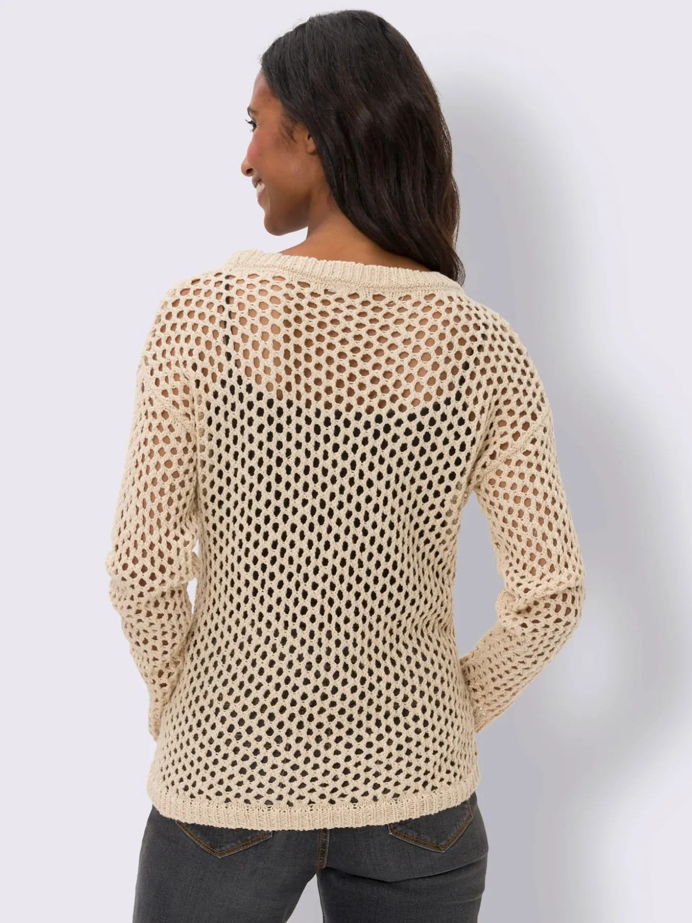 Pull ajouré pur coton