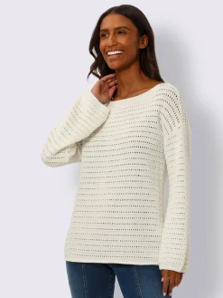 Pull ajouré pur coton