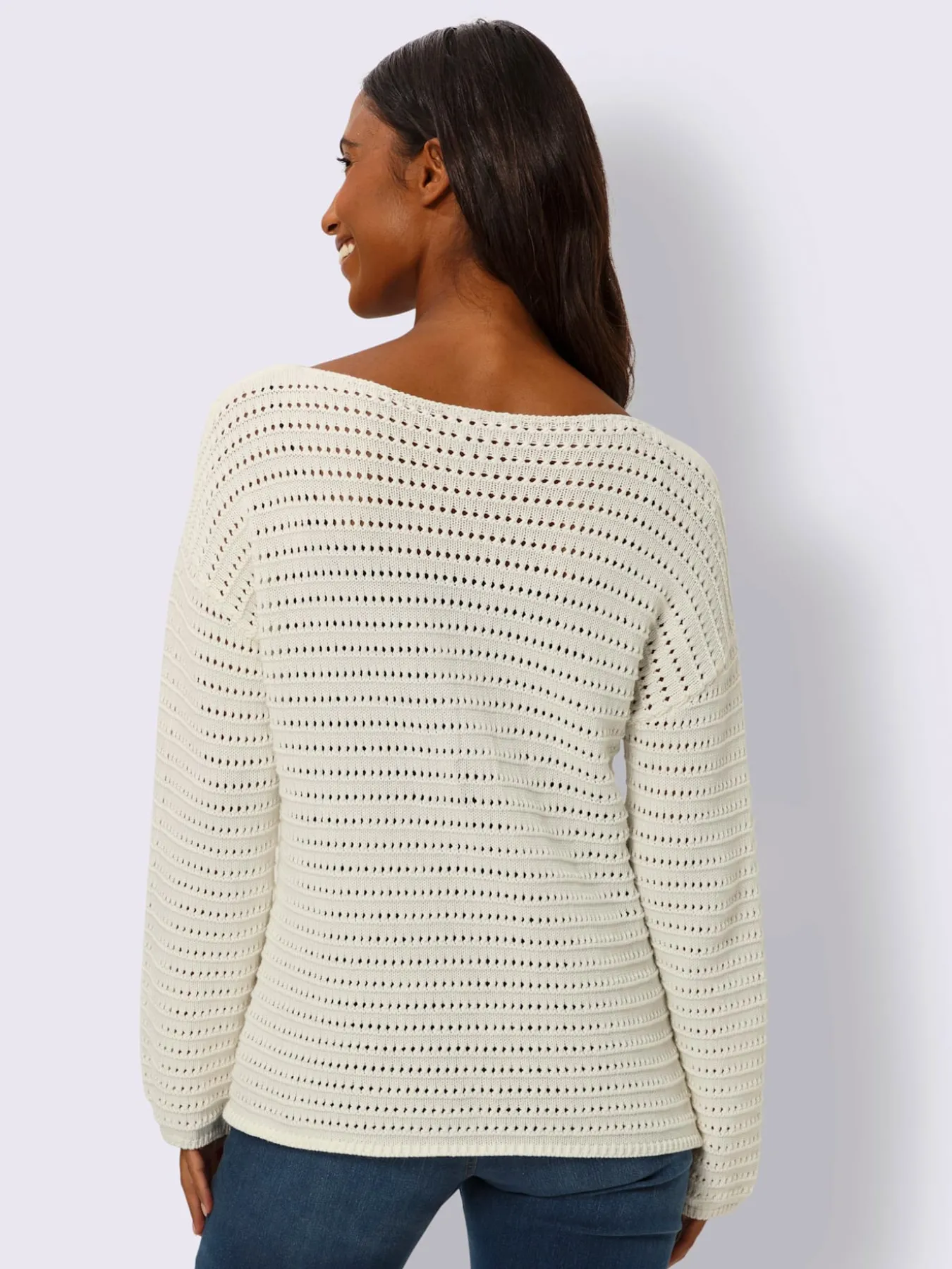 Pull ajouré pur coton