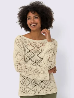 Pull ajouré pur coton