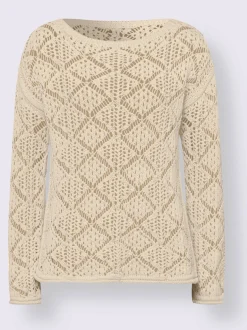 Pull ajouré pur coton