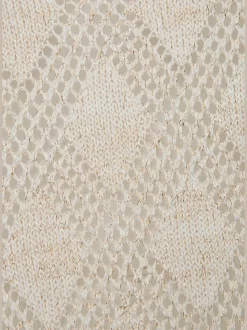 Pull ajouré superbe motif tricoté ajouré avec fibres brillantes