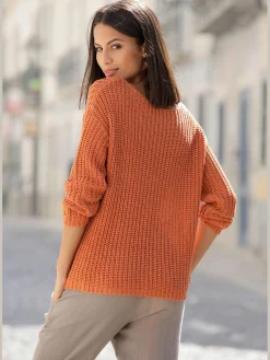 Pull col rond pull large avec encolure en u
