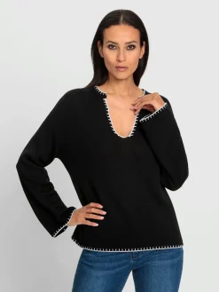 Pull détails contrastés
