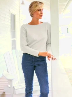 Pull en coton bords roulés aux finitions