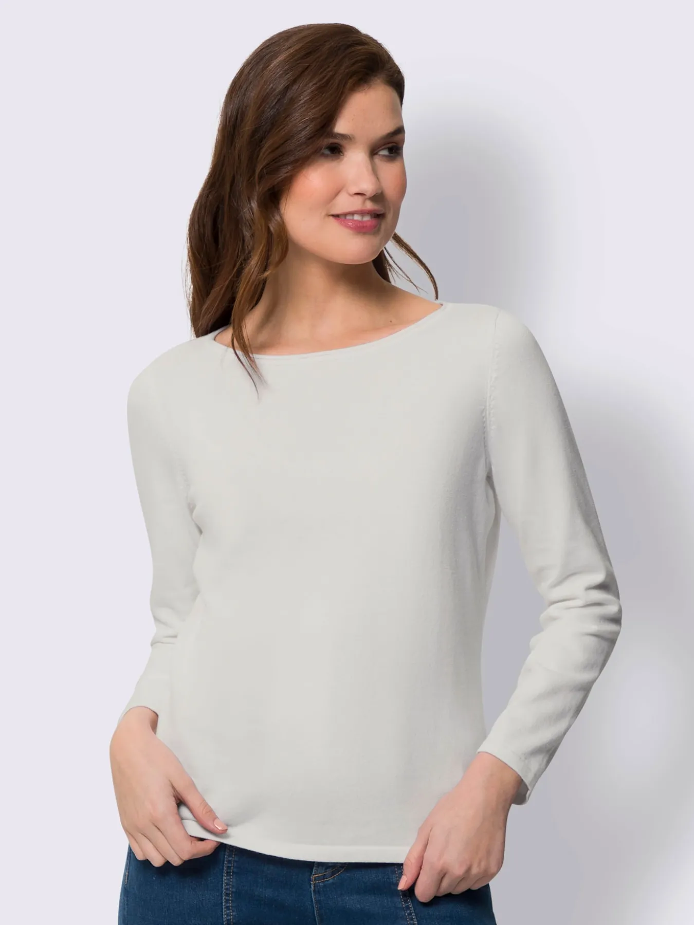 Pull en coton bords roulés aux finitions
