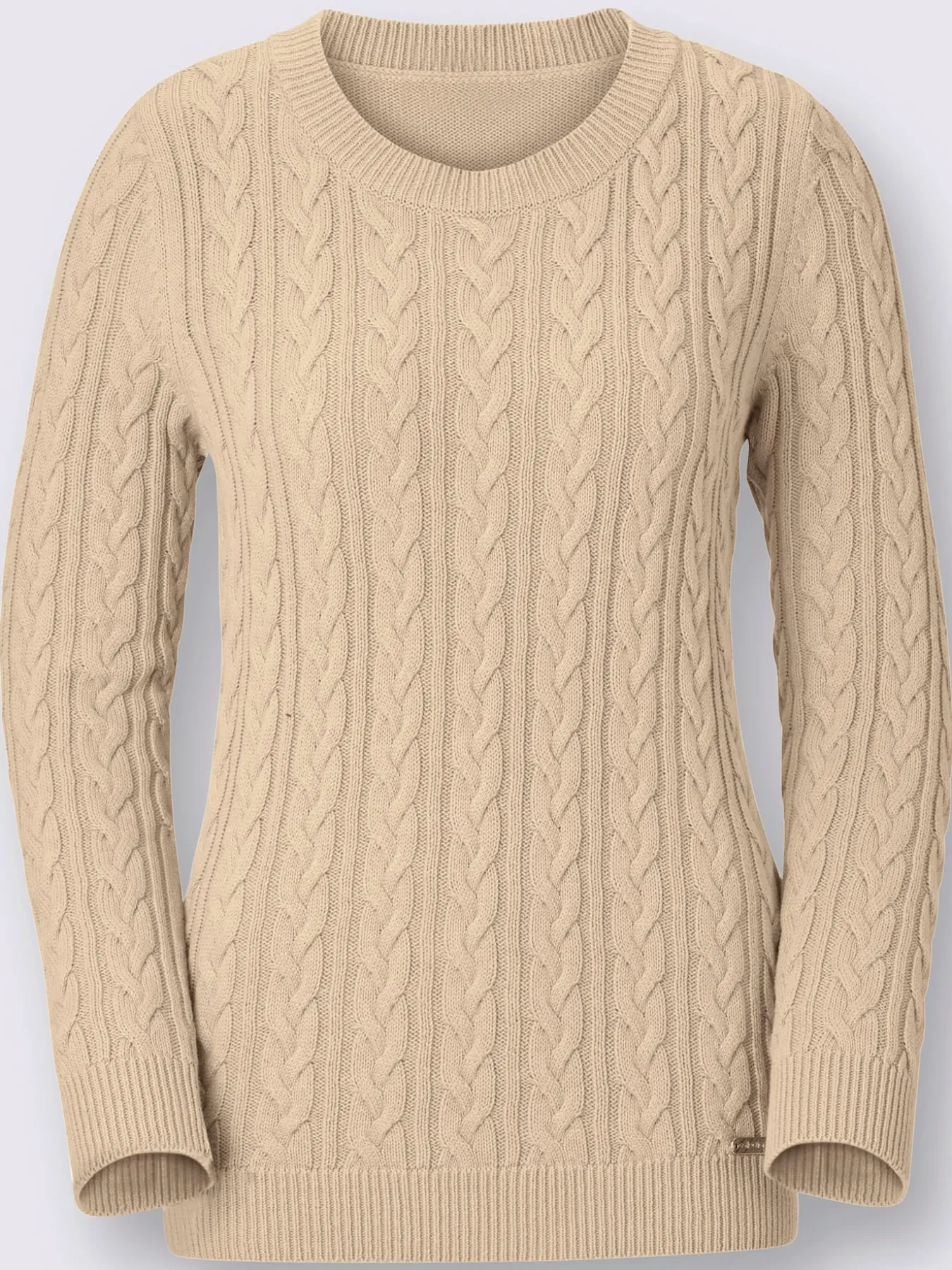 Pull en coton torsadé avec finitions côtelées