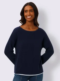 Pull en tricot encolure en u discrète