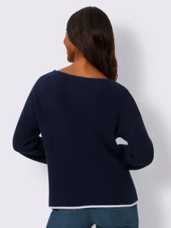 Pull en tricot encolure en u discrète
