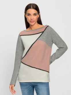 Pull en tricot fil argenté brillant couleur argenté