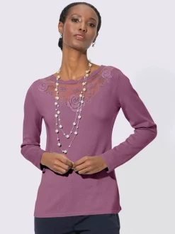 Pull en tricot fin dentelle séduisante