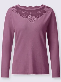 Pull en tricot fin dentelle séduisante