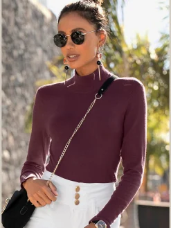 Pull en tricot fin, encolure haute