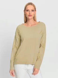 Pull en tricot fin franges tendance