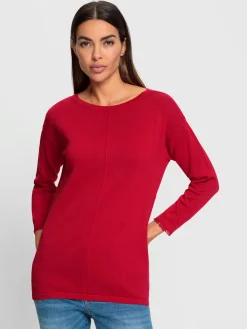 Pull en tricot fin franges tendance au bas des manches