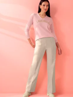 Pull en tricot fin imprimé brillant