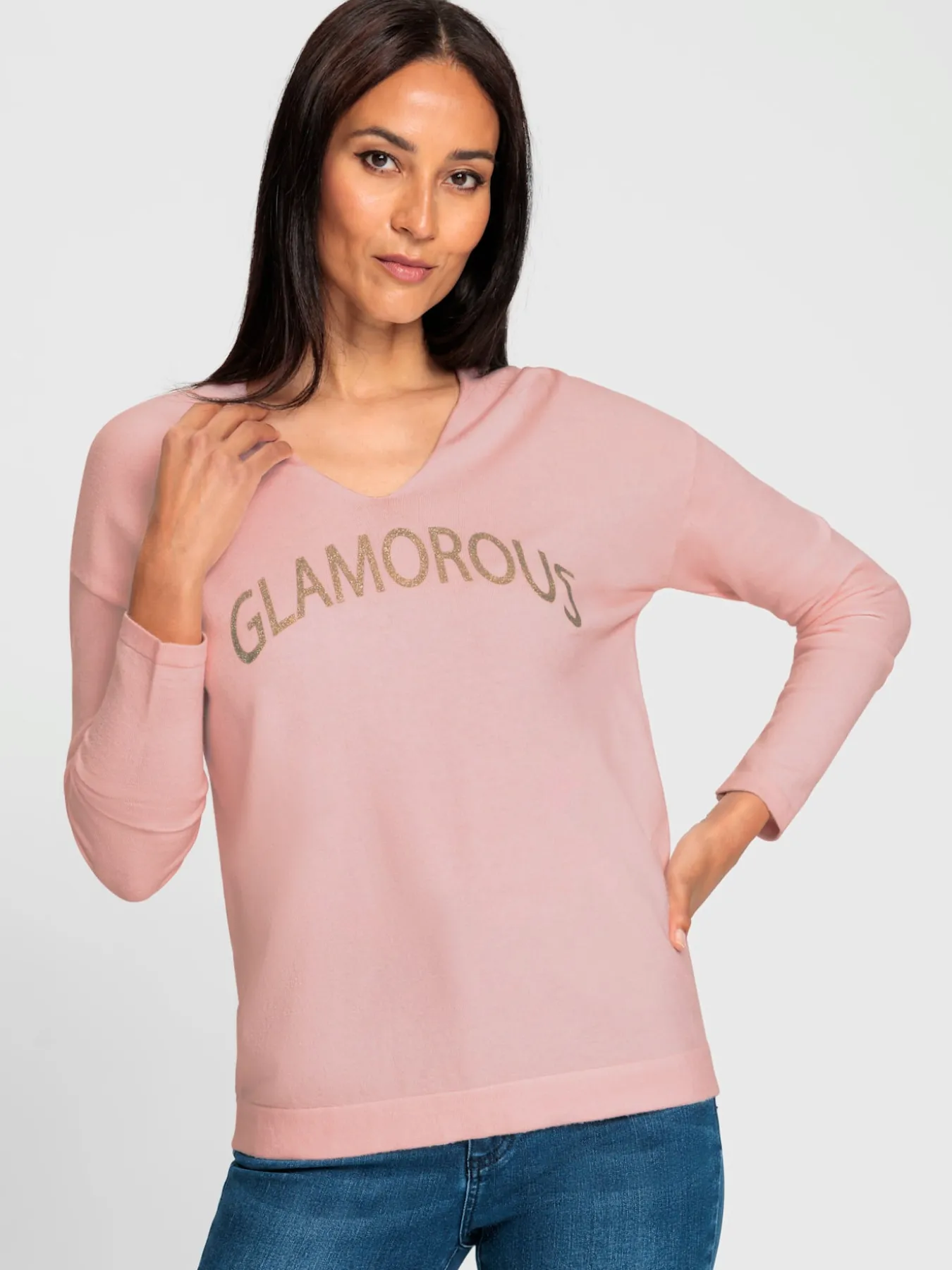 Pull en tricot fin imprimé brillant