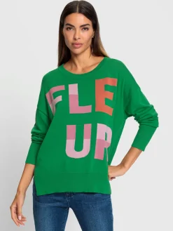 Pull en tricot fin inscription tendance