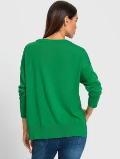 Pull en tricot fin inscription tendance