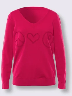 Pull en tricot fin motif tricoté aspect 3d