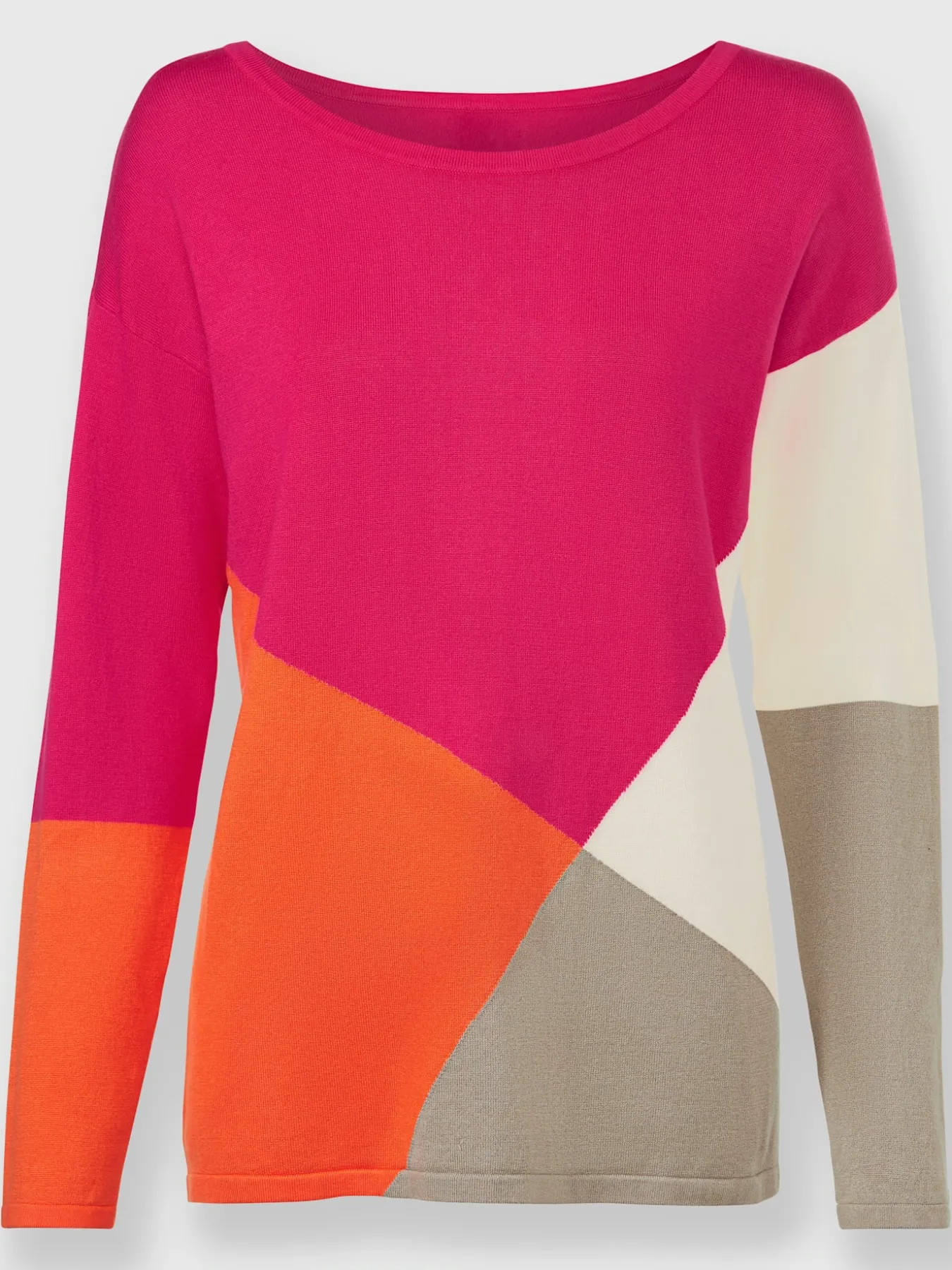Pull en tricot fin motif color block tendance