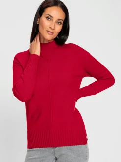 Pull en tricot finitions côtelées larges