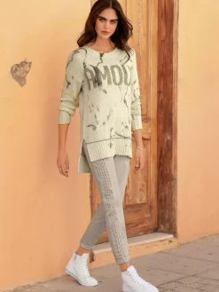 Pull en tricot inscription brillante
