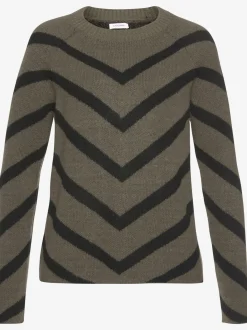 Pull en tricot motif à rayures tendance