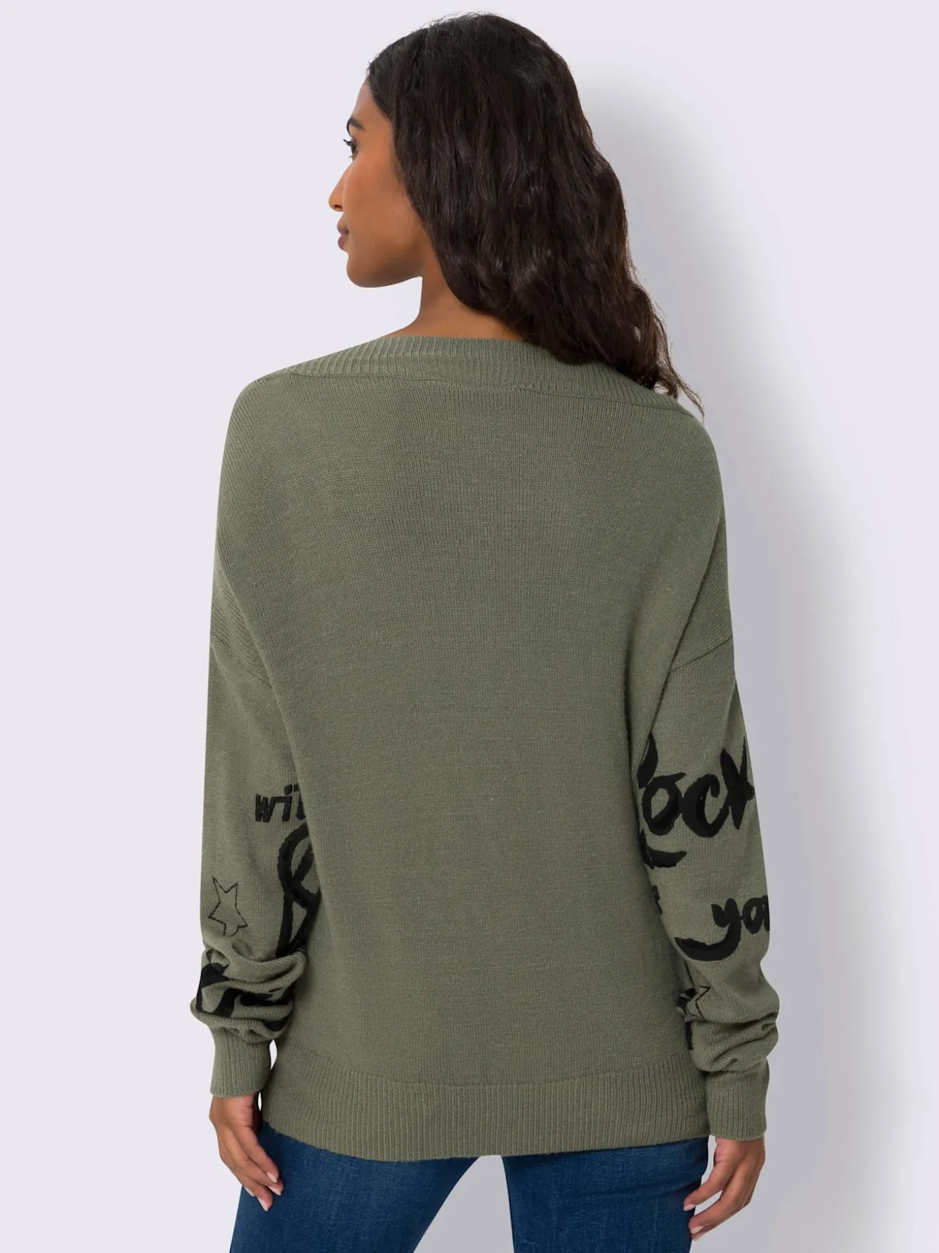 Pull en tricot motif imprimé devant
