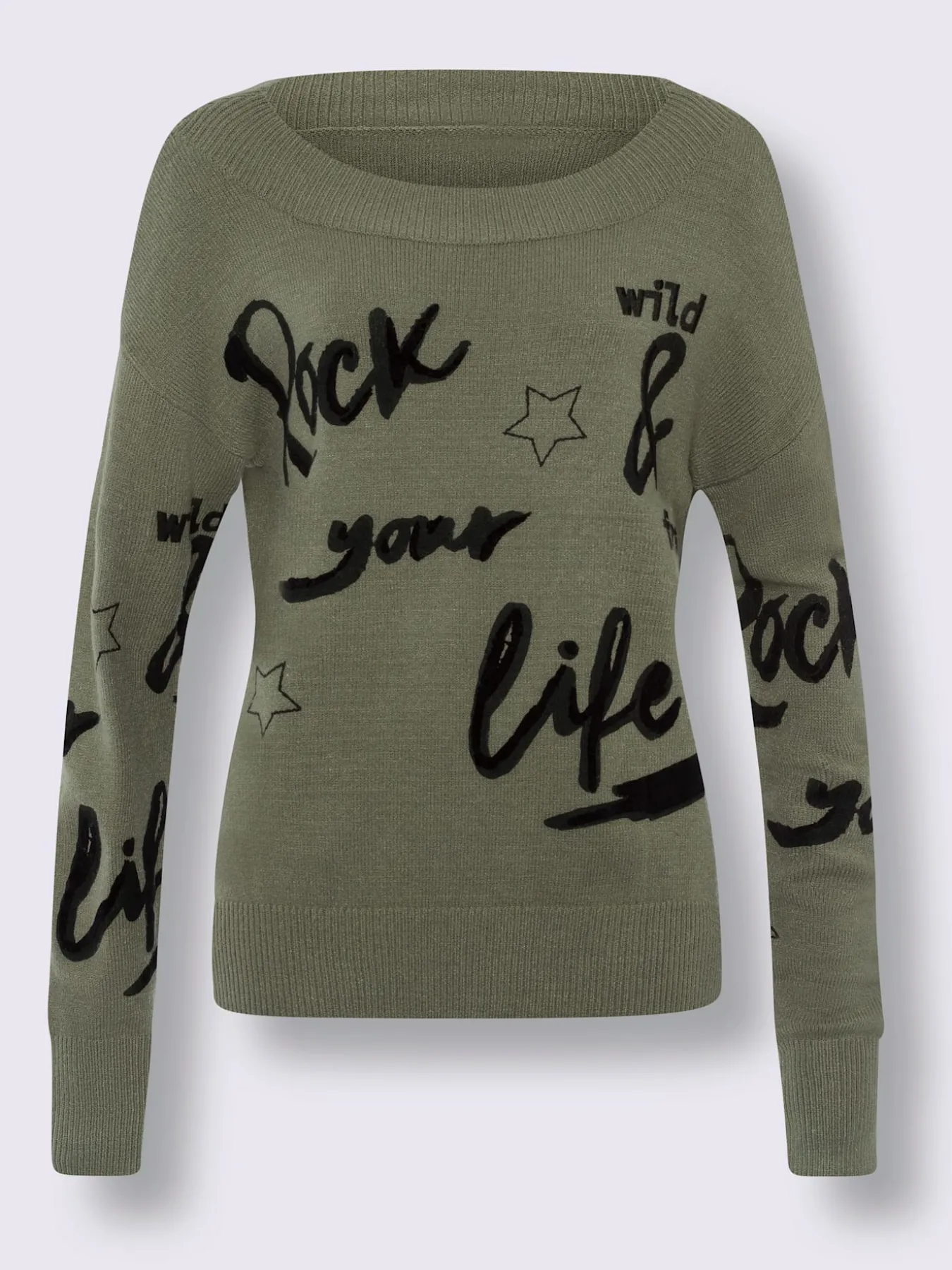 Pull en tricot motif imprimé devant