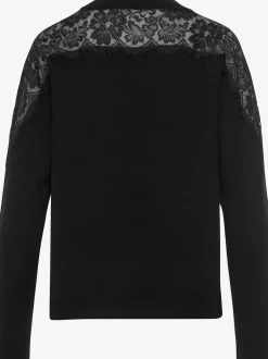 Pull en tricot pull élégant avec larges empiècements en dentelle