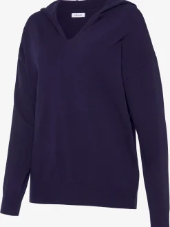 Pull en tricot sweat à capuche en tricot avec encolure en v