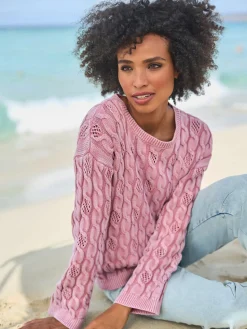 Pull encolure ronde délavé tendance
