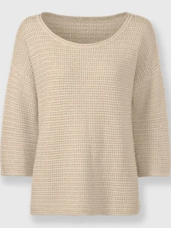 Pull encolure ronde fil fantaisie brillant