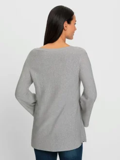 Pull encolure ronde inscription avec petites pierres brillantes fantaisie
