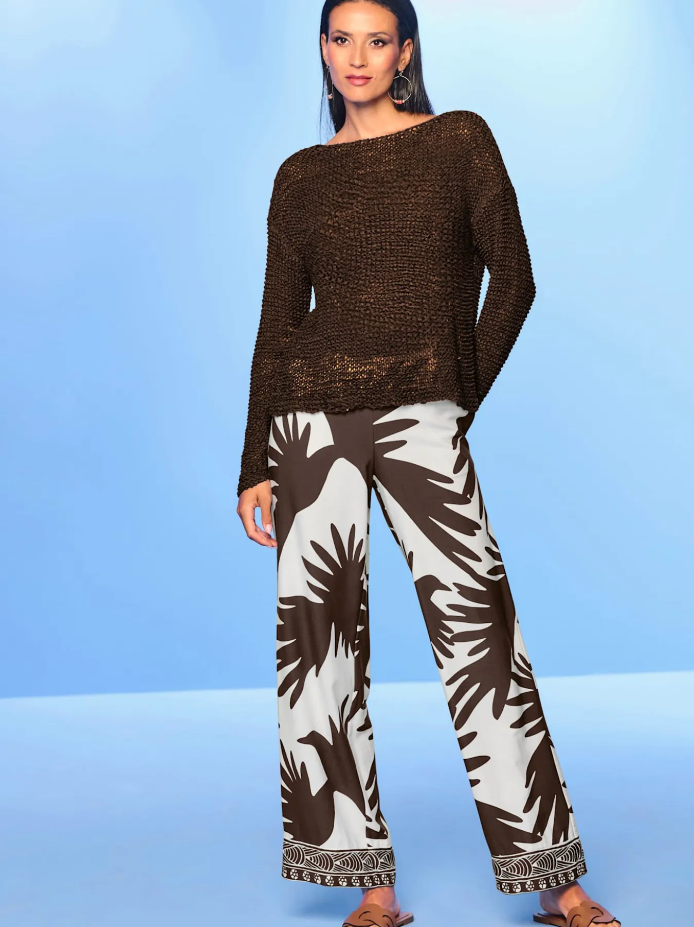 Pull encolure ronde joli fil fantaisie