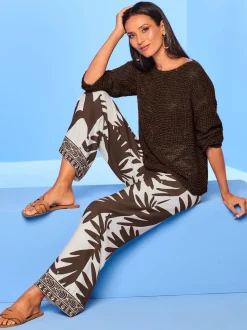 Pull encolure ronde joli fil fantaisie