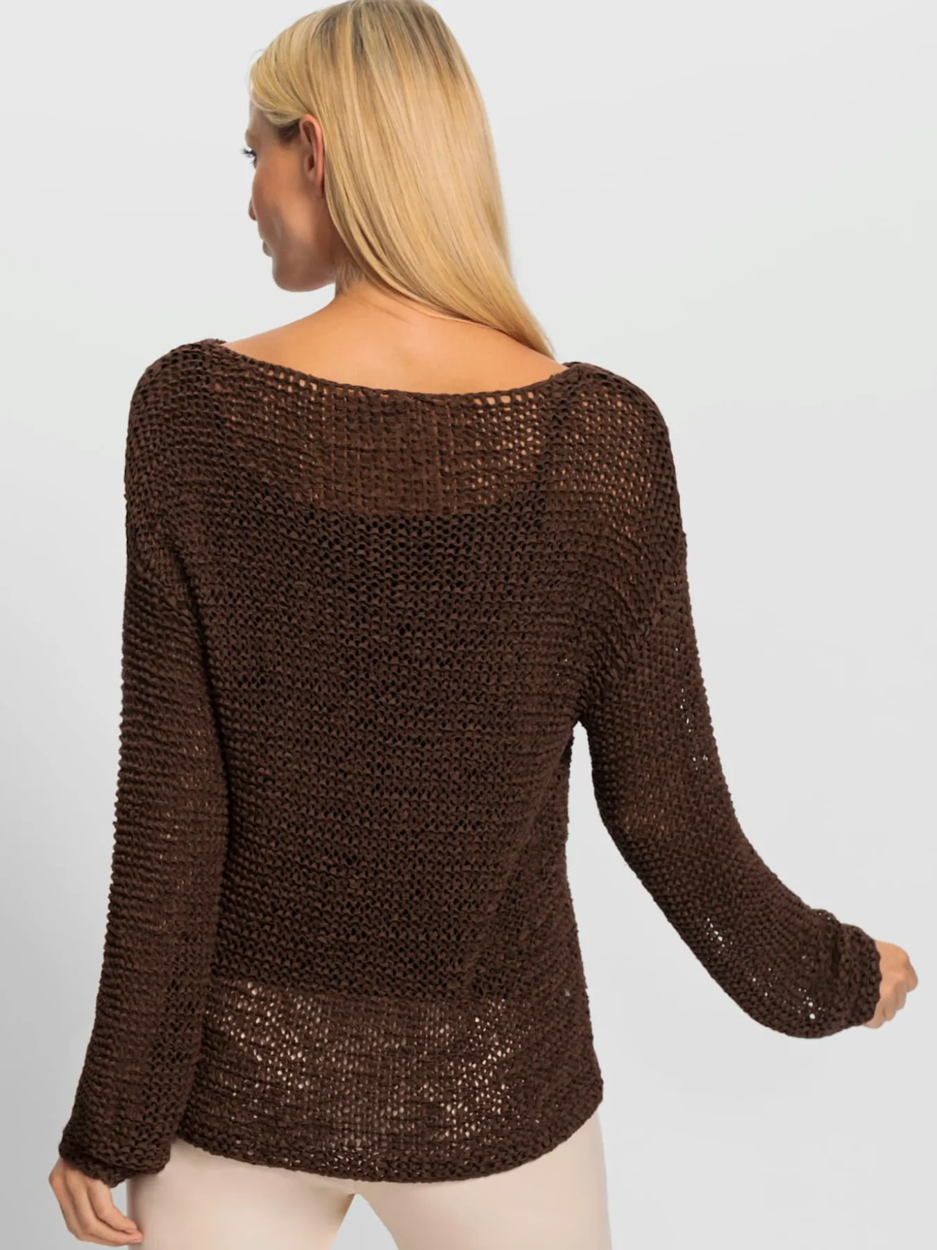 Pull encolure ronde joli fil fantaisie