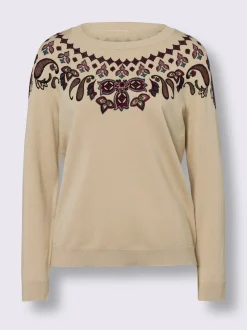 Pull encolure ronde joli imprimé