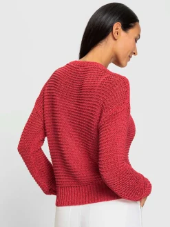 Pull encolure ronde motif maille moderne