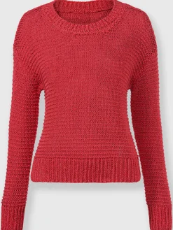 Pull encolure ronde motif maille moderne